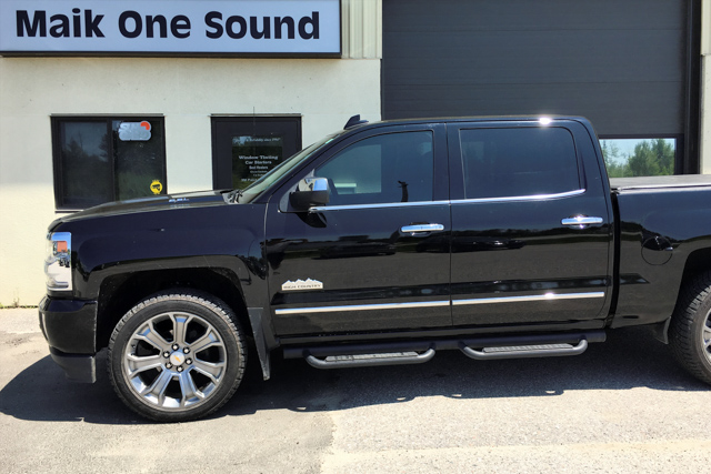 2019 GMC Sierra with professional window tint in North Bay